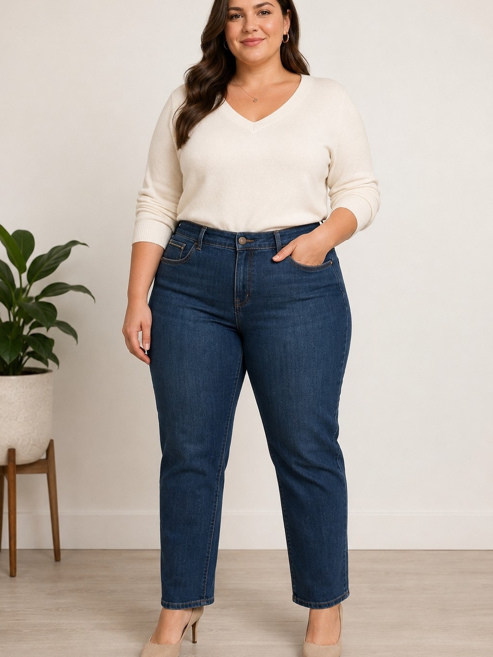 Reitmans Dark Blue Straight Leg Jeans - Women
